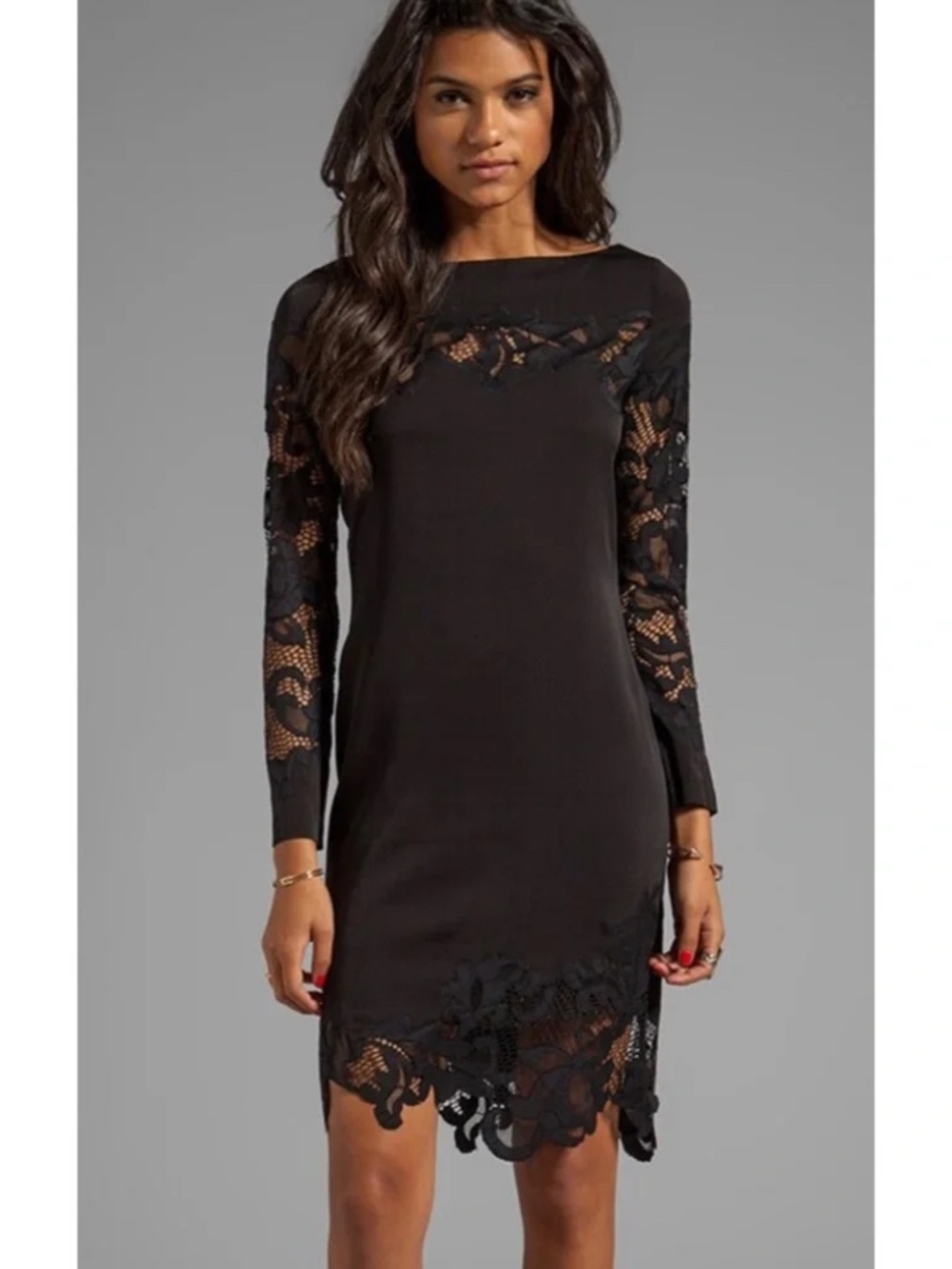 Diane von Furstenberg Ernestina black silk blend dress size 0